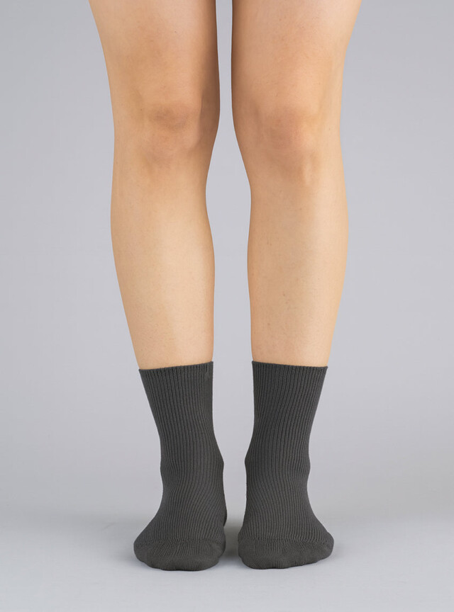 Maison Solfin - Mi-chaussettes mixte en laine sans élastique noires – 45/46