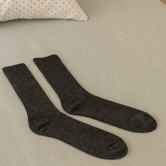 Maison-solfin - Mi-chaussettes mixte en laine grises – 45/46