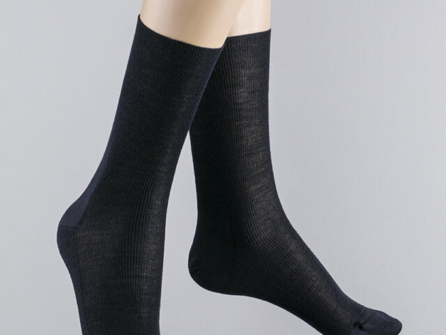 Maison-solfin - Mi-chaussettes mixte en laine bleu marine – 45/46