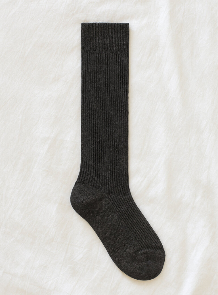 Maison-solfin - Chaussettes hautes mixte sans élastique grises en laine – 45/46