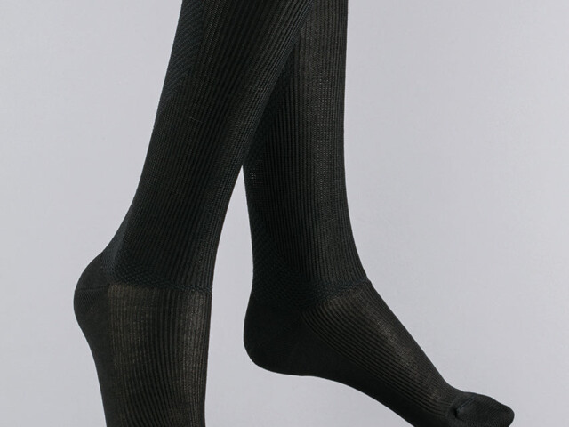 Maison-solfin - Chaussettes hautes énergétiques en coton noir – 45/46