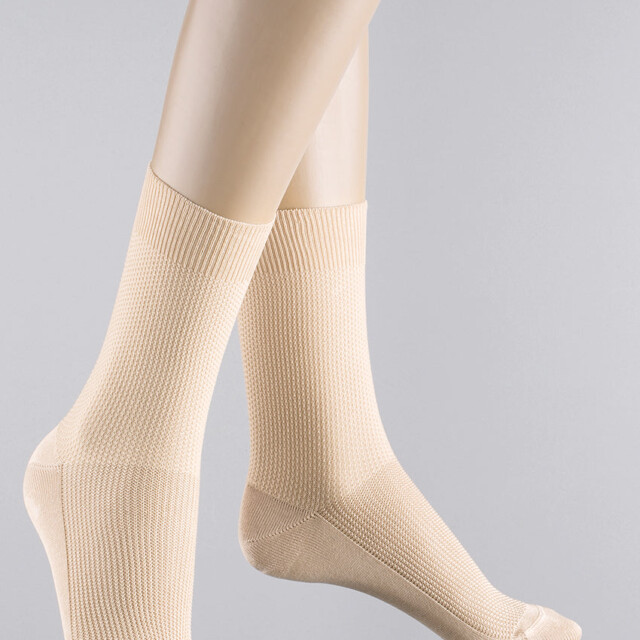 Maison-solfin - Mi-chaussettes énergétiques en coton beige – 45/46