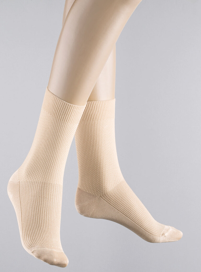 Maison-solfin - Mi-chaussettes énergétiques en coton beige – 45/46
