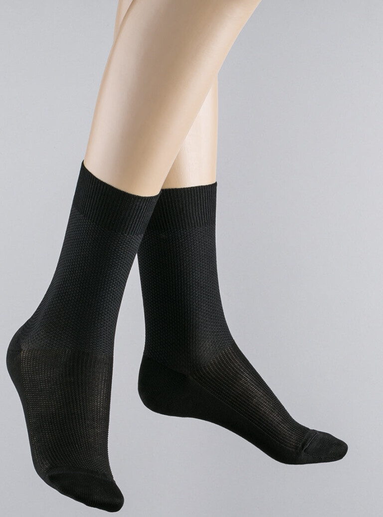 Maison-solfin - Mi-chaussettes énergétiques en coton noires – 45/46