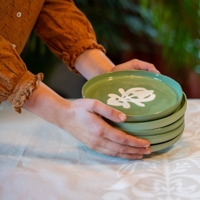 Maison Primavera - Assiette à dessert verte Cœur - Origines