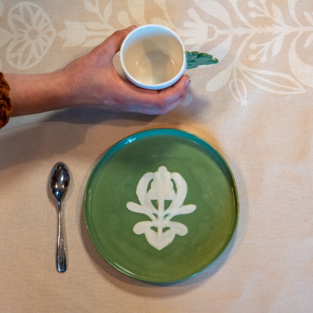Maison Primavera - Assiette à dessert verte Cœur - Origines