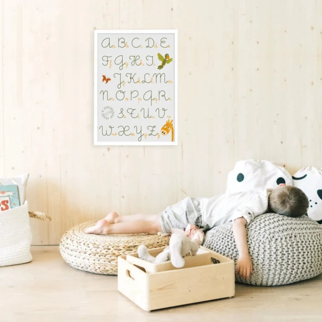 Atelier Baby’Sphère - Affiche abécédaire savane – Apprendre l’alphabet en s’amusant – Affiche 60x40cm