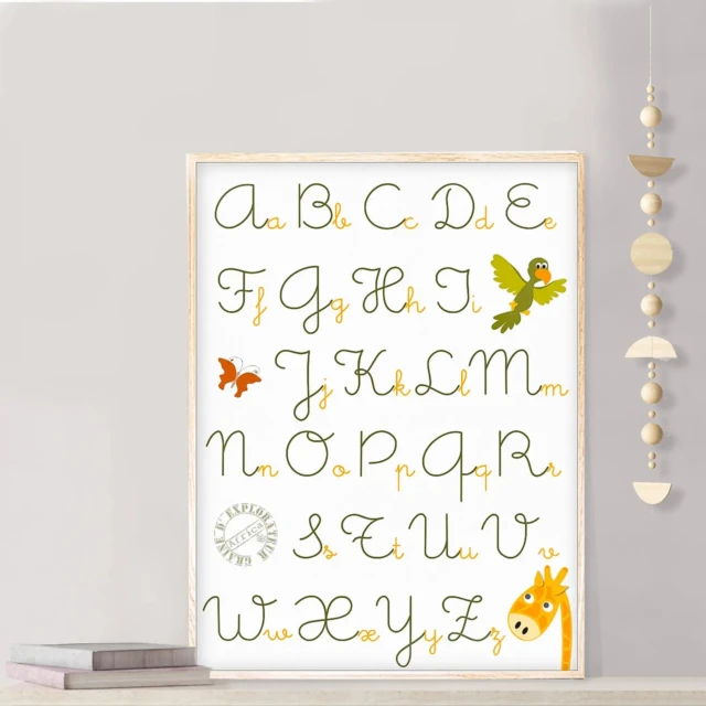L’Atelier BABY’SPHERE - Affiche abécédaire savane – Apprendre l’alphabet en s’amusant