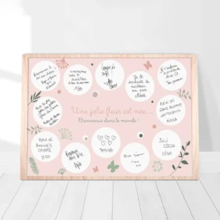 L’Atelier BABY’SPHERE - Affiche de naissance bohème – Recueillir les mots de bienvenue pour bébé