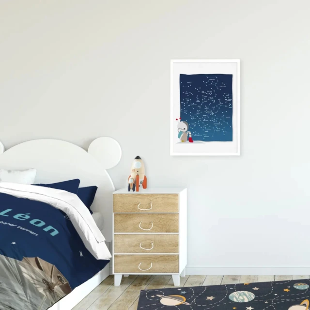 Atelier Baby’Sphère - Affiche ciel étoilé pour enfant – Apprendre les constellations en s’amusant – Affiche 60x80cm