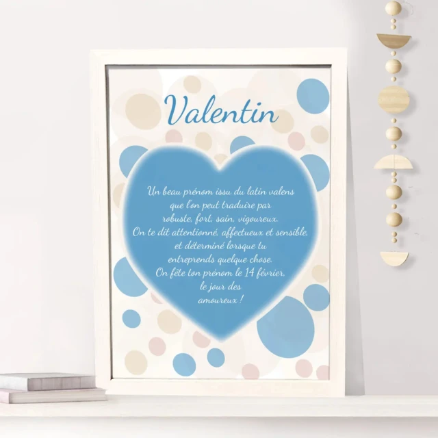 Affiche coeur poétique sur origine et caractéristiques prénom par la marque L’Atelier BABY’SPHERE L’Atelier BABY’SPHERE - Affiche coeur poétique sur origine et caractéristiques prénom