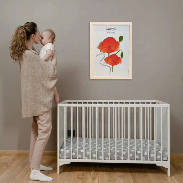 Atelier Baby’Sphère - Affiche personnalisée pour chanter gentil coquelicot mesdames – Affiche 60x40cm