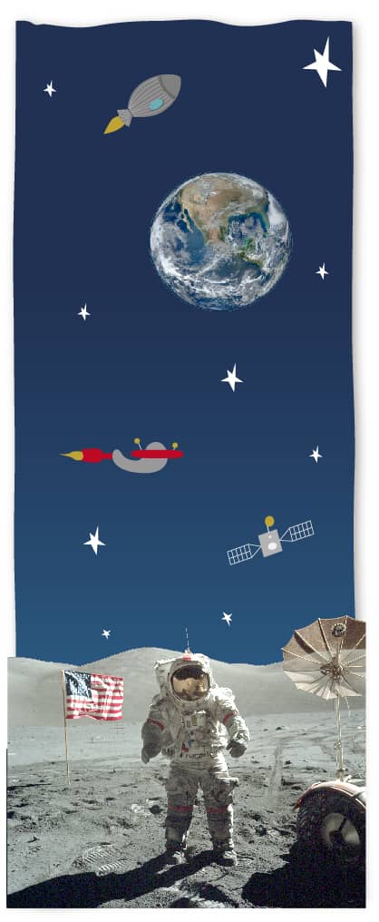 L’Atelier BABY’SPHERE - Lé de papier peint géant avec la terre vue de la Lune