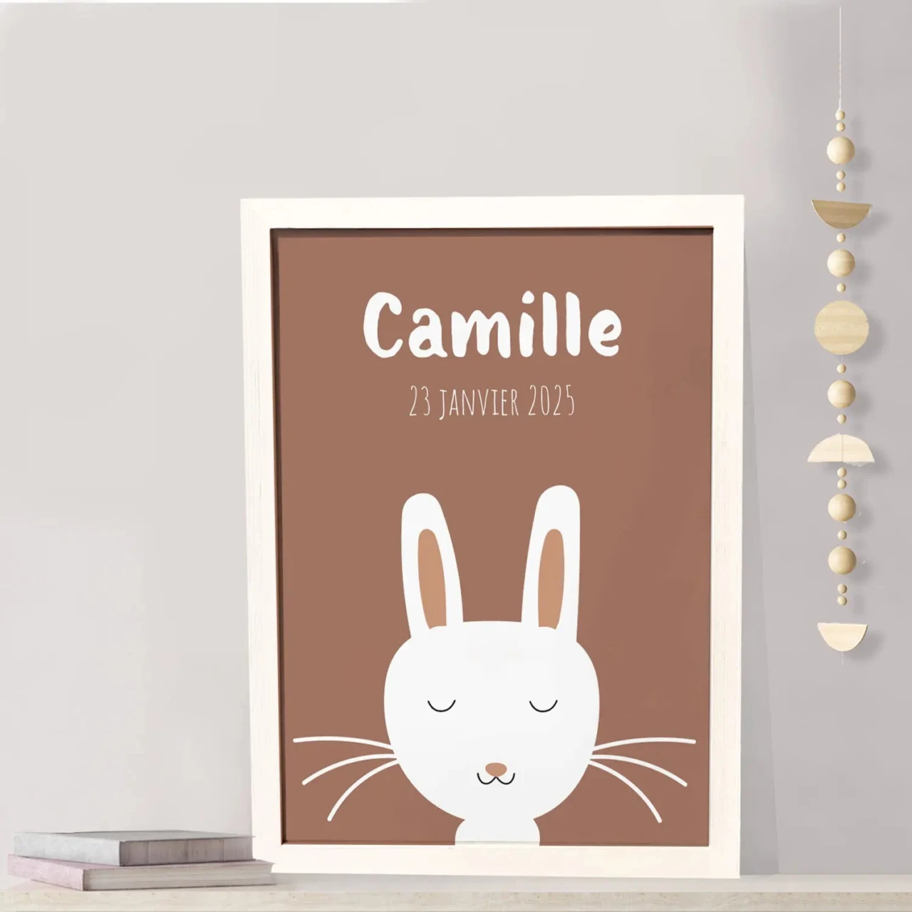 Affiche lapin mocha et blac a personnaliser couleur tendance 2025 – Affiche 60x40cm