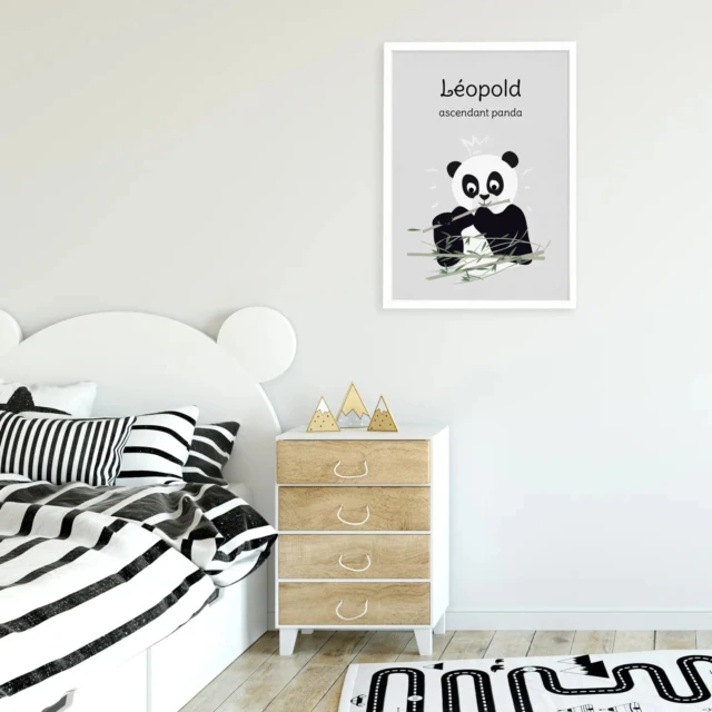 Atelier Baby’Sphère - Affiche enfant personnalisable sur le thème panda – Affiche 60x40cm