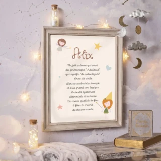 L’Atelier BABY’SPHERE - Affiche origine et caractère prénom sur le thème des fées