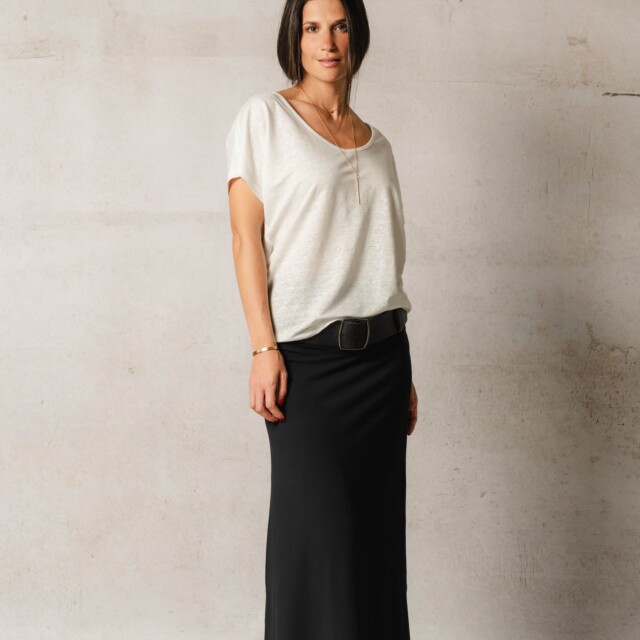 Thelma & Rose - Top col V en lin Agathe – T3 / Gold