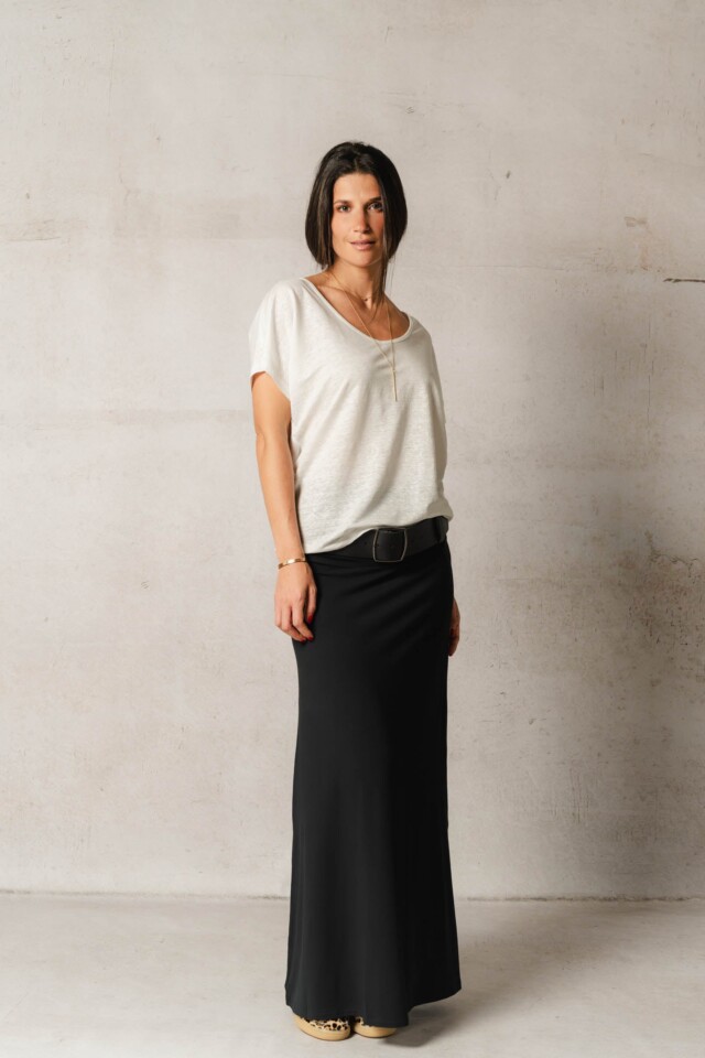 Thelma & Rose - Top col V en lin Agathe – T3 / Gold