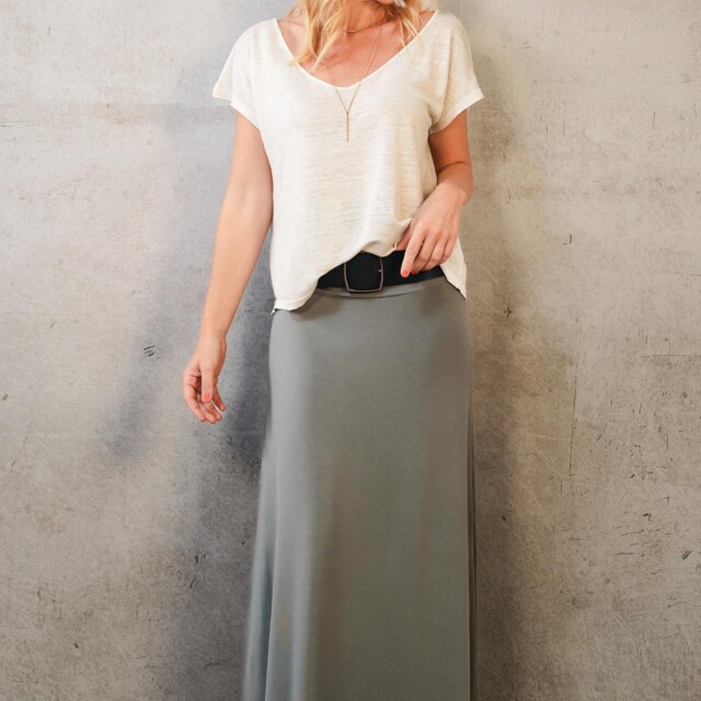 Thelma Rose - Jupe longue fluide Anys – 44 / Kaki