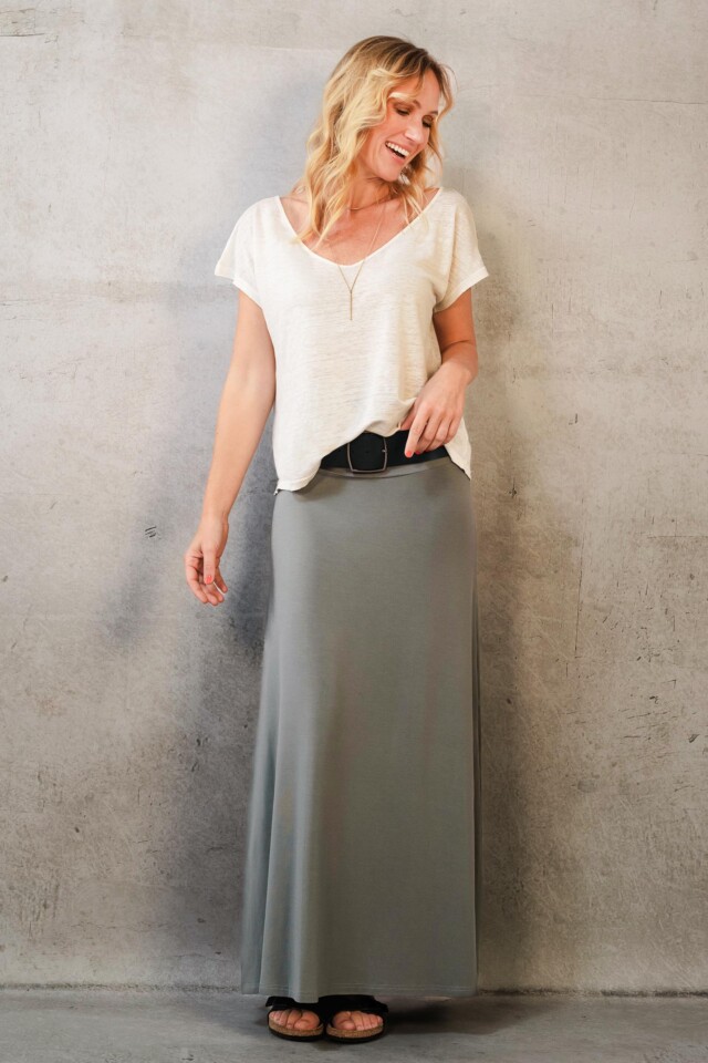 Thelma Rose - Jupe longue fluide Anys – 44 / Kaki