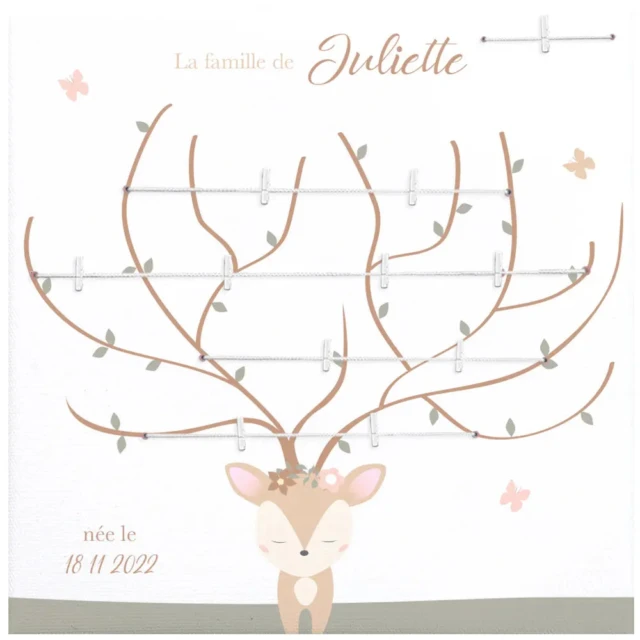 L’Atelier BABY’SPHERE - Arbre généalogique famille thème biche