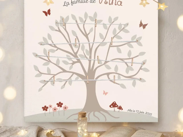 Arbre genealogique de vie Atelier Baby’Sphère - Arbre de vie généalogique pour une petite fille