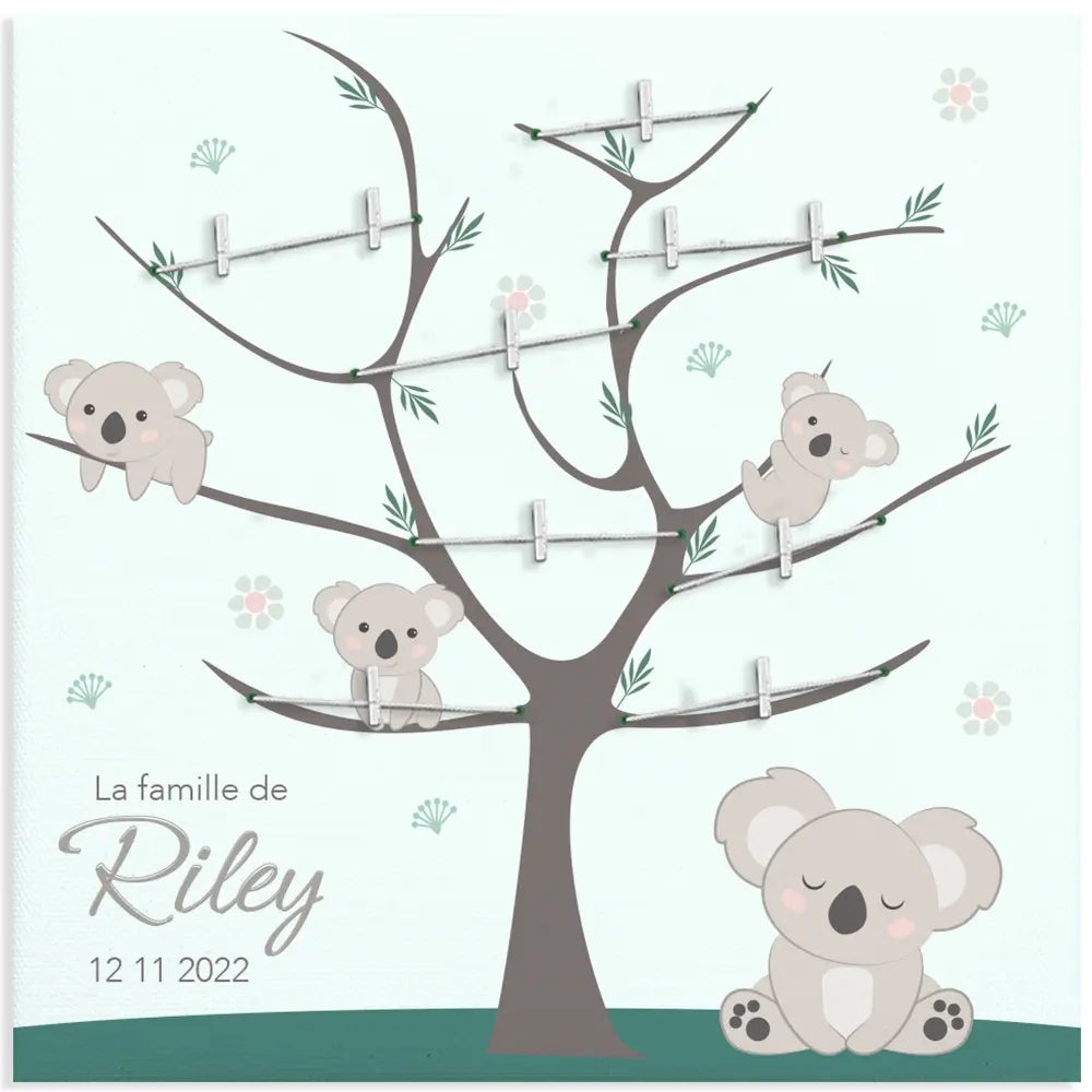 Arbre genealogique koala Atelier Baby’Sphère - Arbre généalogique koala pour accrocher les photos de famille