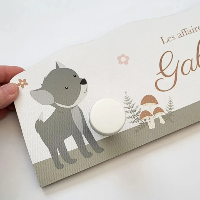 Atelier Baby'Sphère - Portemanteau bébé personnalisé – Thème animaux de la forêt enchantée