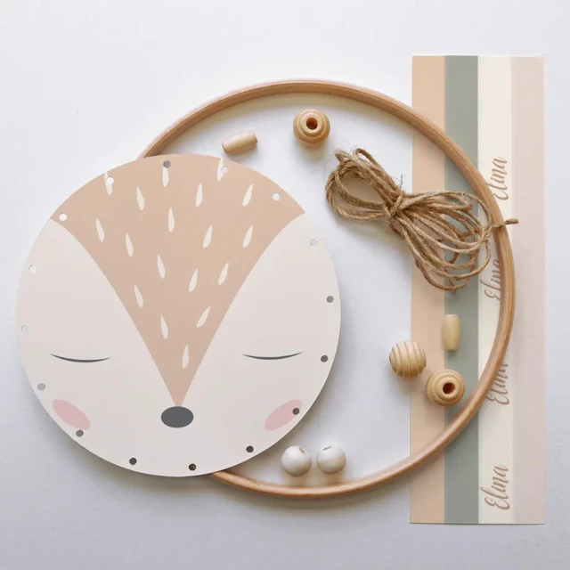 L’Atelier BABY’SPHERE - Kit capteur de rêves biche endormie personnalisé
