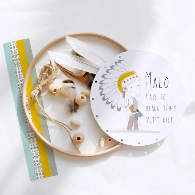Atelier Baby’Sphère - Attrape-rêve personnalisable du petit chef indien