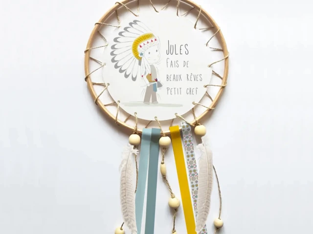 Atelier Baby’Sphère - Attrape-rêve personnalisable du petit chef indien