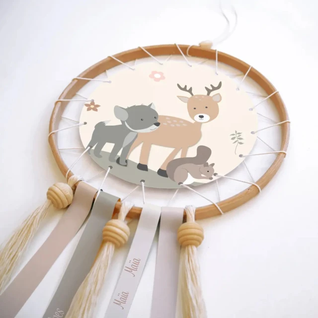 L’Atelier BABY’SPHERE - Attrape-rêves animaux de la forêt personnalisé – DIY ou prêt à suspendre