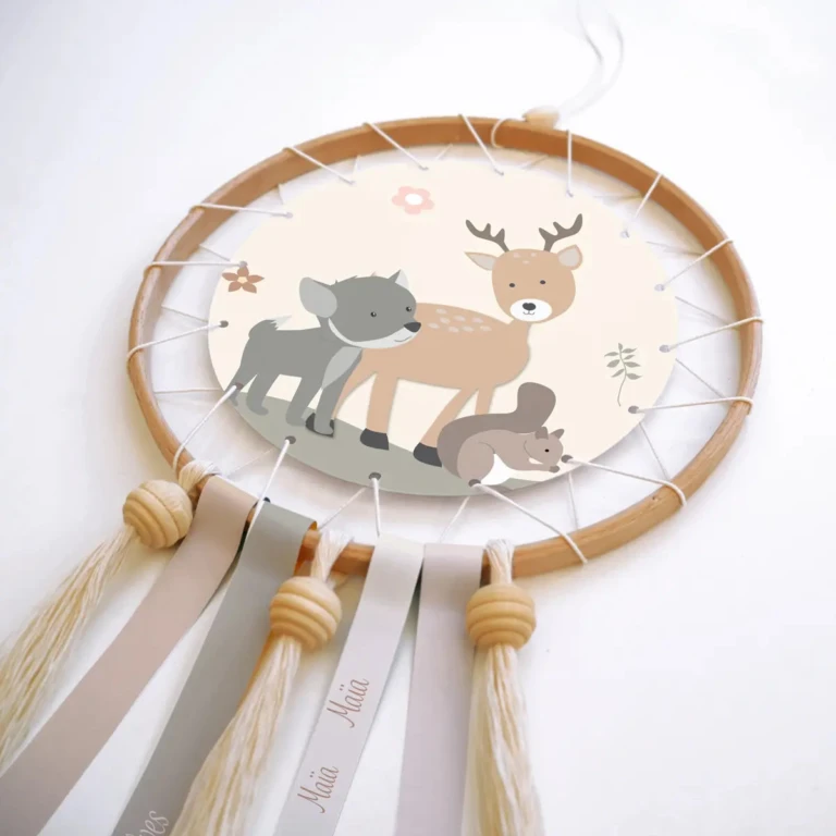 Atelier Baby’Sphère - Attrape-rêves animaux de la forêt personnalisé – DIY ou prêt à suspendre