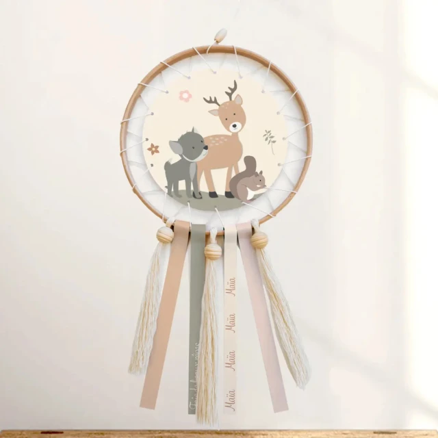 Atelier Baby’Sphère - Attrape-rêves animaux de la forêt personnalisé – DIY ou prêt à suspendre