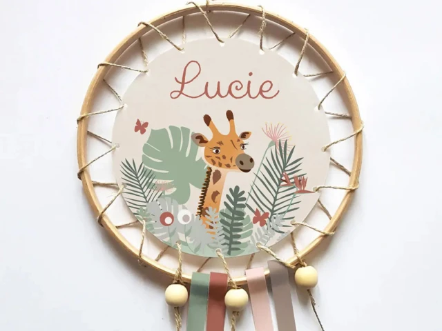 Atelier Baby’Sphère - Attrape-rêve personnalisé d'une girafe bohème - DIY ou finalisé