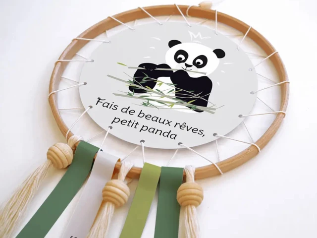 Atelier Baby’Sphère - Capteur de rêves personnalisé petit panda – en kit DIY ou déjà monté