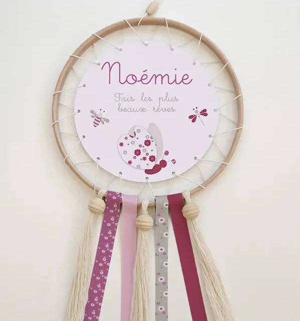 Atelier Baby’Sphère - Kit capteur de rêve personnalisé papillons et jolies fleurs
