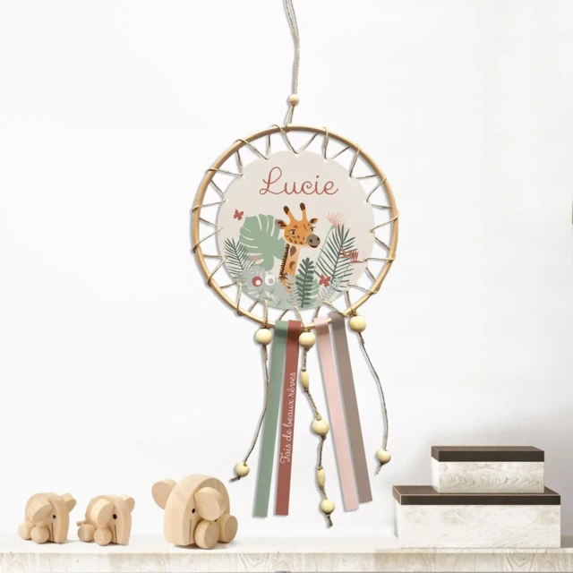 Atelier Baby’Sphère - Attrape-rêve personnalisé d'une girafe bohème - DIY ou finalisé