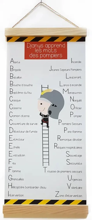 L’Atelier BABY’SPHERE - Bannière personnalisée avec les mots des pompiers