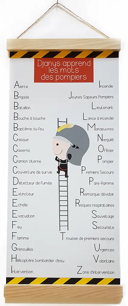 L’Atelier BABY’SPHERE - Bannière personnalisée avec les mots des pompiers