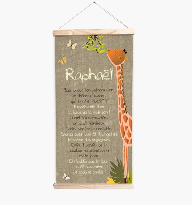 L’Atelier BABY’SPHERE - Kakémono jungle tissu et bois autour du prénom