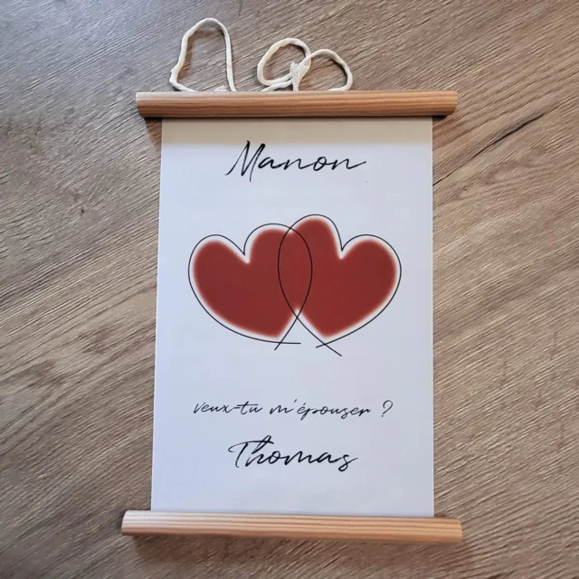 L'Atelier BABY'SPHERE - Bannière “Veux‑tu m’épouser ?” – Demande en mariage à dérouler – Création artisanale et personnalisée