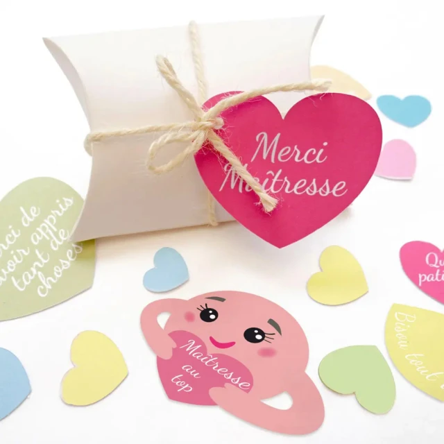 L’Atelier BABY’SPHERE - Berlingot personnalisé mots doux et bisous pour la maîtresse