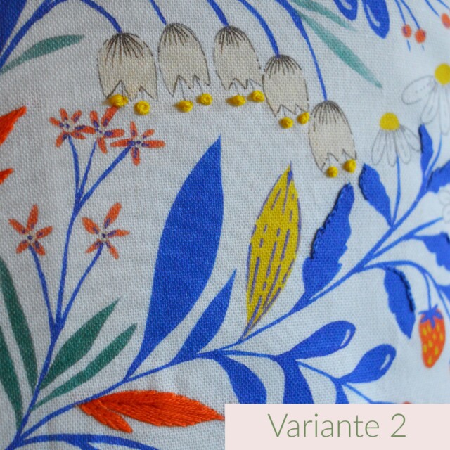 Maison Primavera - Coussin Galanthus brodé main - Jardin fleuri – Variante 2