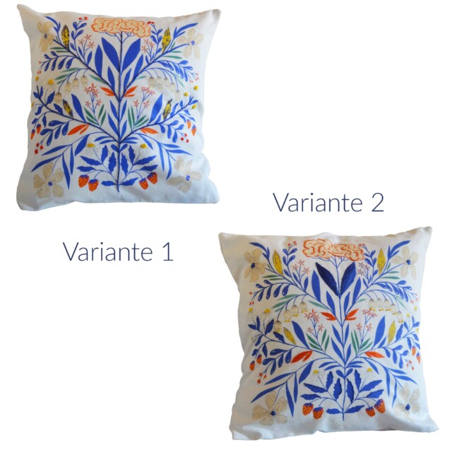 Maison Primavera - Coussin Galanthus brodé main - Jardin fleuri – Variante 2