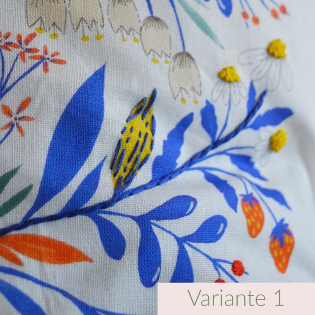 Maison Primavera - Coussin Galanthus brodé main - Jardin fleuri – Variante 2