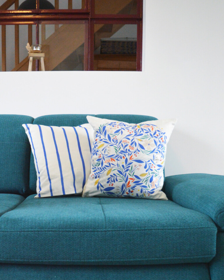 Maison Primavera - Coussin en coton et lin à motif Primula - Primavera