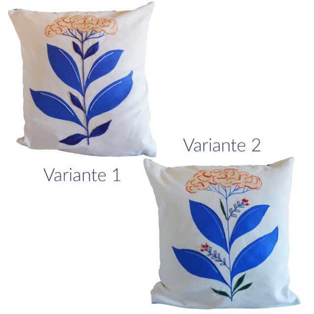 Maison Primavera - Coussin Spirae brodé main - Jardin fleuri – Variante 2
