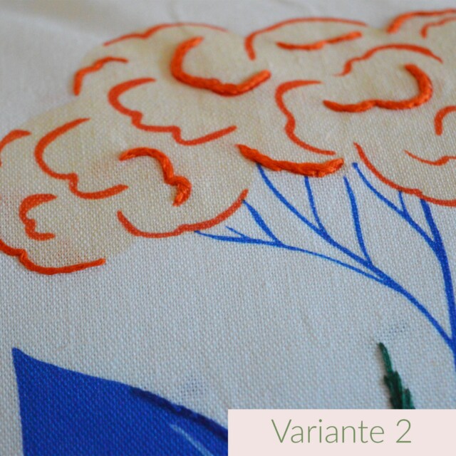 Maison Primavera - Coussin Spirae brodé main - Jardin fleuri – Variante 2