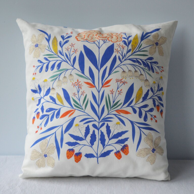 Maison Primavera - Coussin en coton et lin à motif Galanthus - Primavera